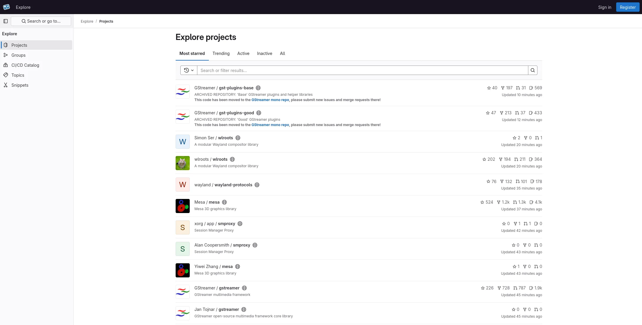 Freedesktop.org gitlab انتقالات إلى البنية التحتية للخادم الجديدة