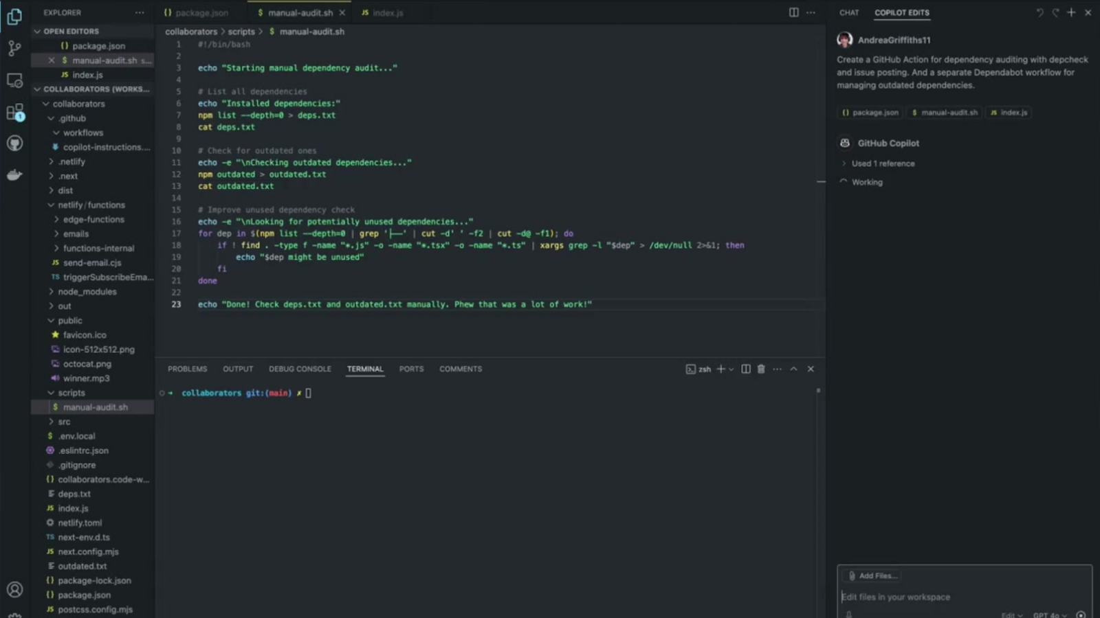 الفيديو: كيفية تشغيل عمليات تدقيق التبعية مع Github Copilot