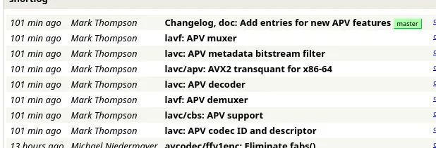 FFMPEG يدمج وحدة فك ترميز Samsung APV – برنامج ترميز الفيديو المحترف المتقدم