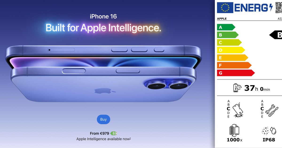 تأتي أجهزة iPhone و iPad مع ملصقات طاقة الاتحاد الأوروبي
