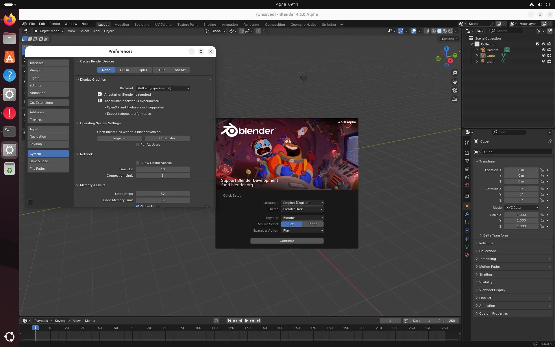 تم إصدار Blender 4.5 LTS مع تحسينات Vulkan & Wayland ، بعض التحسينات